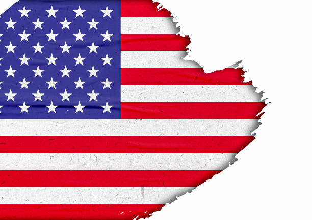 istock Abstract United States flag with ink brush stroke effect 1436546927