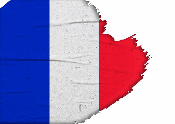 istock Abstract France flag with ink brush stroke effect 1436546932