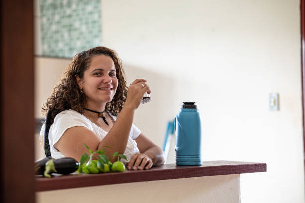 istock Having coffee in the morning, in a ranch house 1436547098