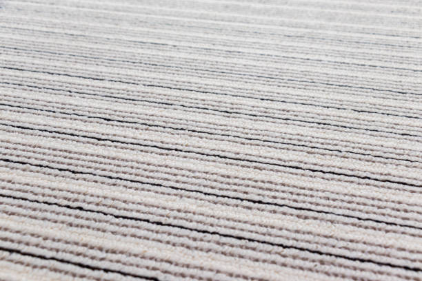 istock Surface texture of black and white striped carpet 1436548543