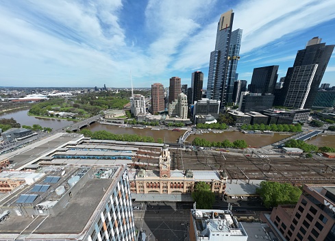 High rise apartments and office space city living. , Melbourne. City skyline