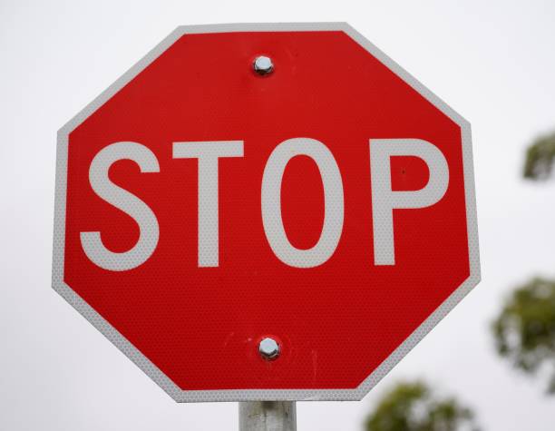 istock Stop Sign in Red Color 1436554367