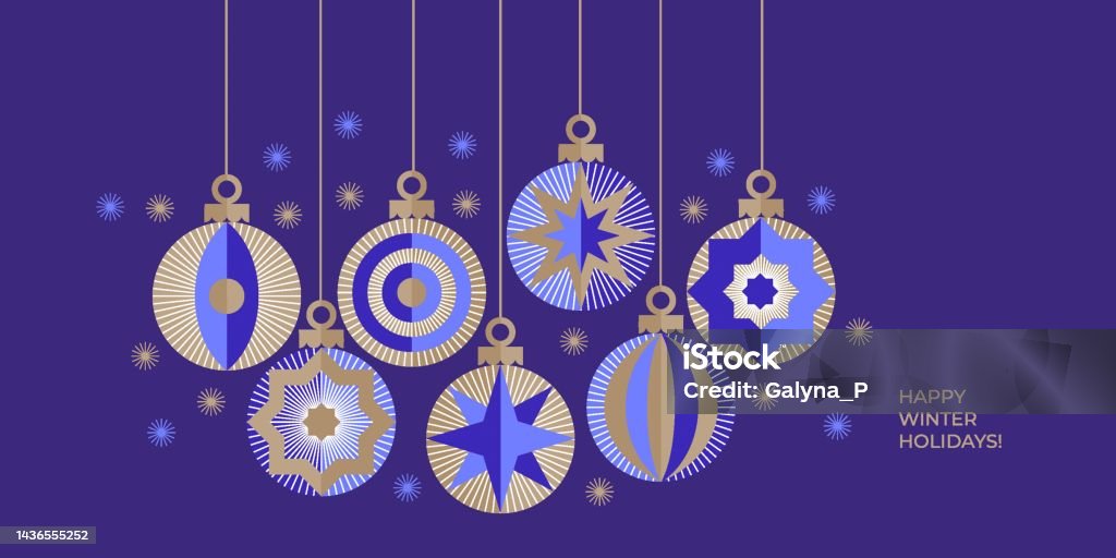 Christmas Pattern Header Christmas Header With Decorative Ball Ornaments Stock Illustration ...