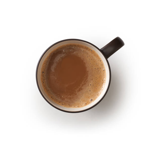 istock Top view of coffee mug isolated on white background 1436565754