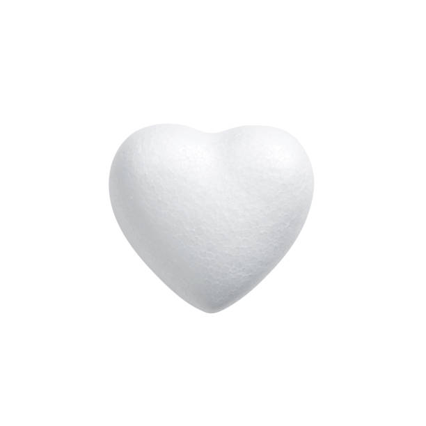 istock Love shape make from styrofoam board isolated on white background 1436566539