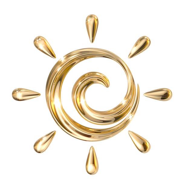 Gold sun symbol stock photo