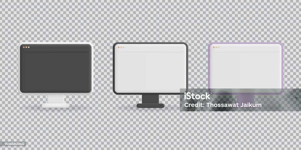 Desktop Computer With Web Browser Stock Illustration - Download Image ...
