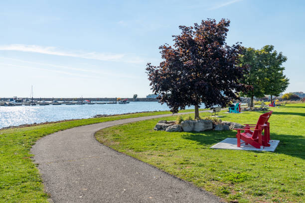 H.H. Knoll Lakeview Park and Marine at Lake Erie, Port Colborne, Canada stock photo