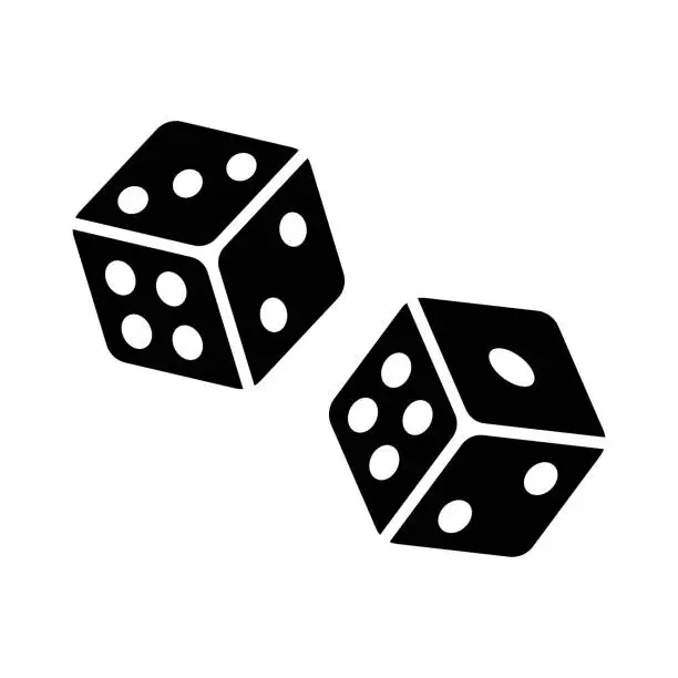 Vector illustration of dice icon vector design template in white background