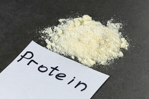 Sports nutrition. Wheat protein powder for athletes.