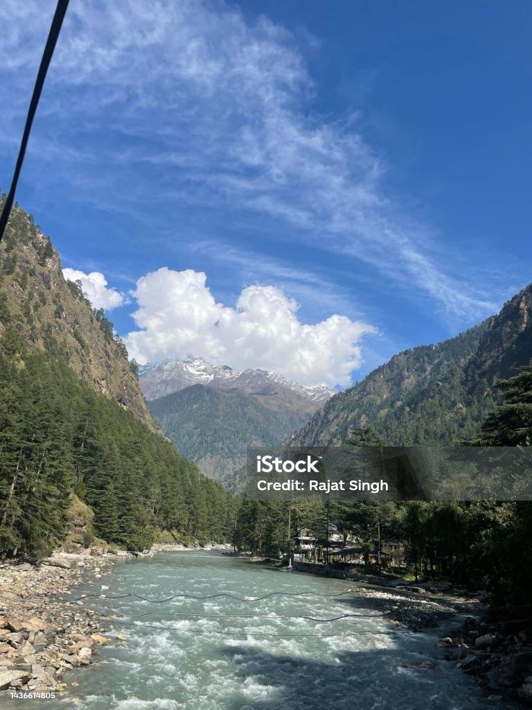 Scenic View of Parvati Valley, kasol, Himachal Pradesh, India Himachal Pradesh Stock Photo