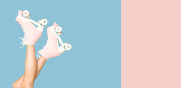 istock Roller skates on female legs. 1436616588
