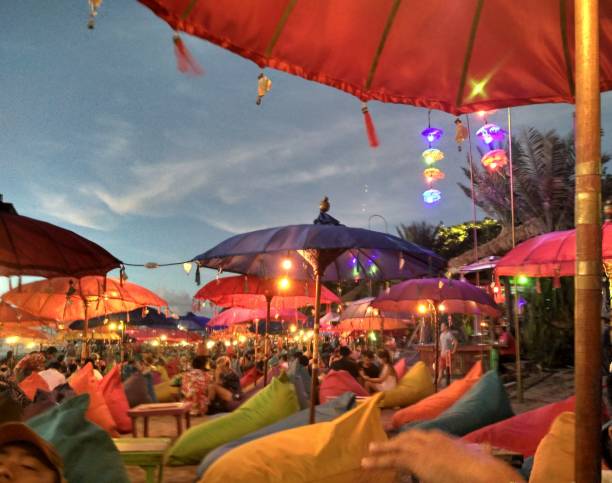 Kuta beach atmosphere in the afternoon before evening