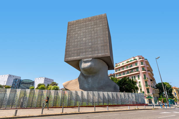 Exterior of famous public library in Nice, France. stock photo
