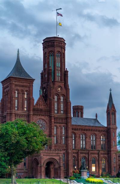 Vertical shot of Smithsonian Institution Building (The Castle) in Washington, D.C A vertical shot of Smithsonian Institution Building (The Castle) in Washington, D.C smithsonian museums stock pictures, royalty-free photos & images