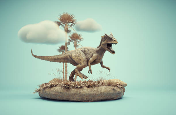 istock Conceptual presentation scene of an Allosaurus. 1436627810