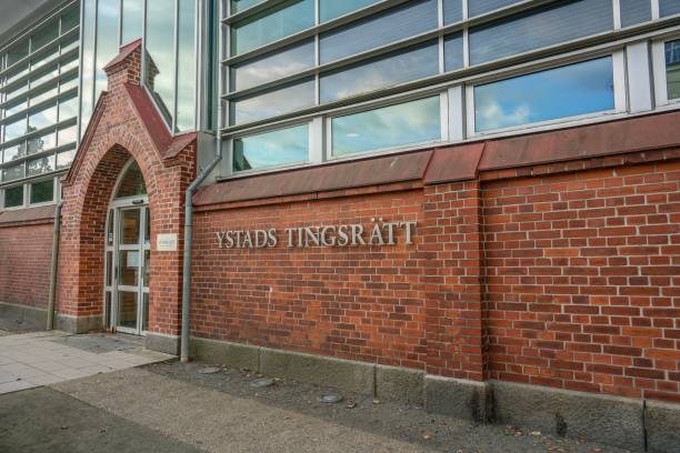 Ystad, Sweden – September 06, 2022: An exterior of Ystad district court