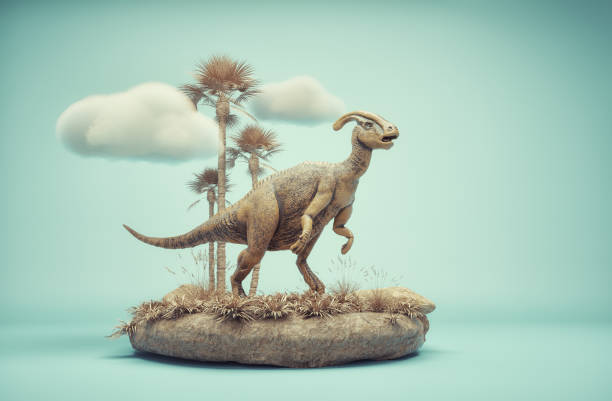 istock Conceptual presentation scene of a Parasaurolophus. 1436628407