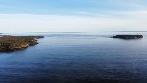 istock Scenic green coastline in the ocean on a sunny day 1436631307
