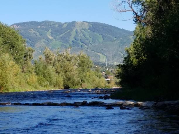 istock Beautiful view of river with mountain in the background 1436631417