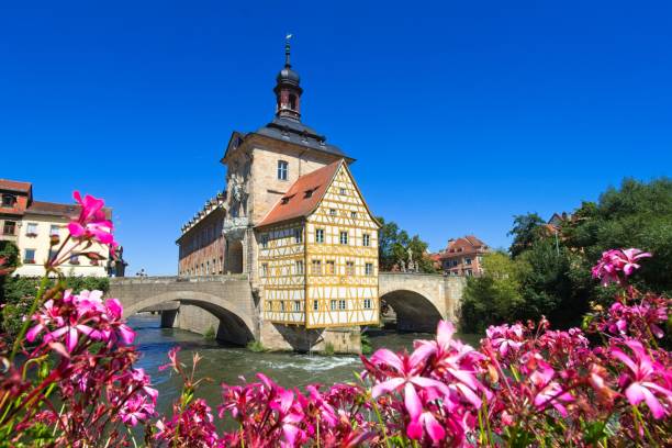 istock Ancient Altes Rathaus on the river on a sunny day 1436631694