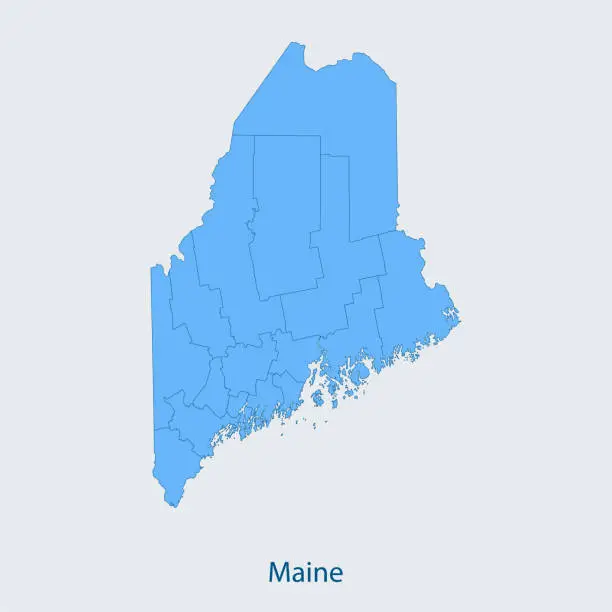 Vector illustration of Maine map