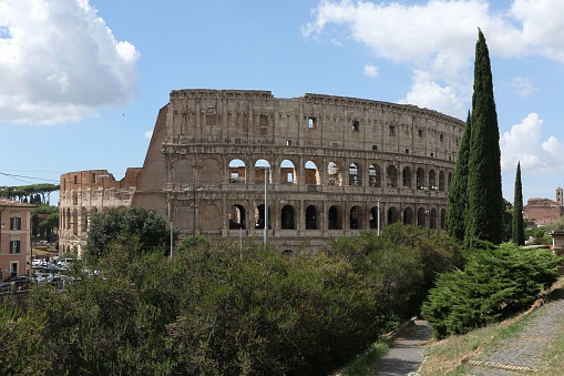 The ancient roman Colosseum in Rome, Italy