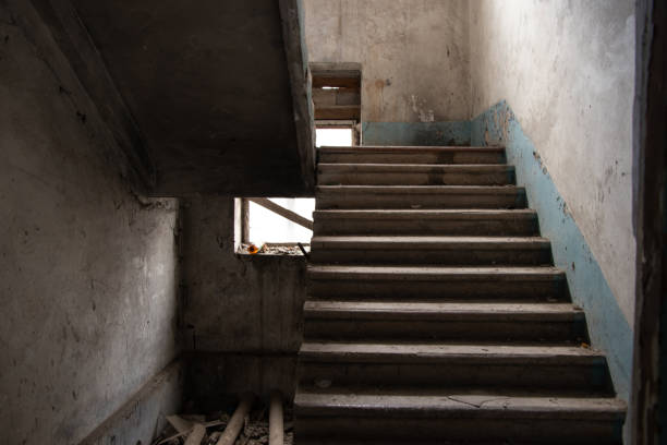 istock old abandoned unfinished building with stairs, house 1436634978