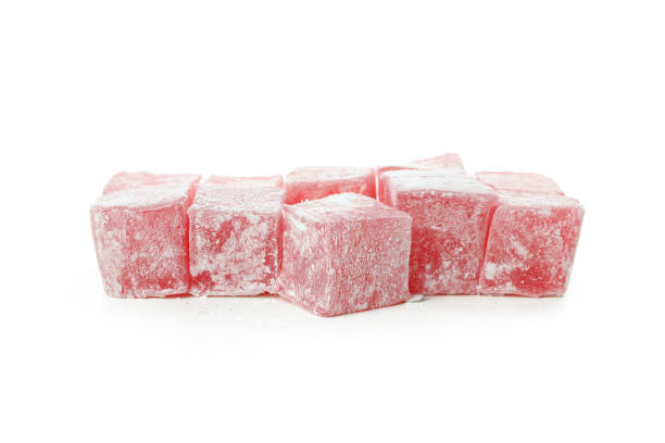 istock Delicious turkish delight isolated on white background 1436647199