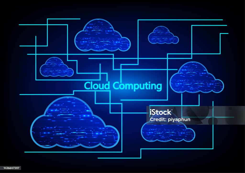 Vector Illustration Hi Technology Style Line Digital Glow Stock ...