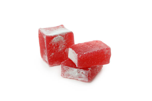 istock Delicious turkish delight isolated on white background 1436648613