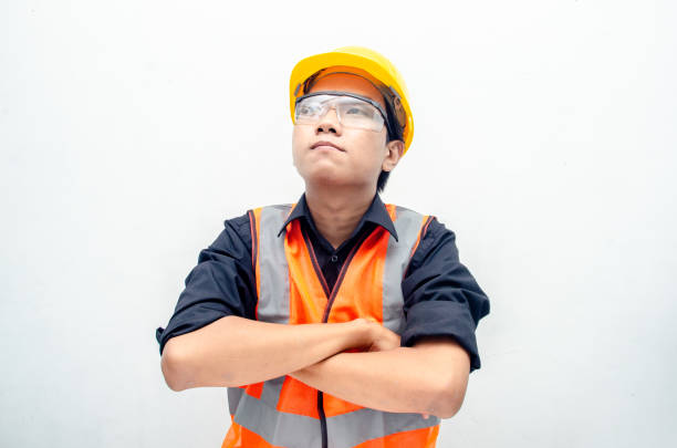 portrait of smilling succes worker. bright future worker concept.