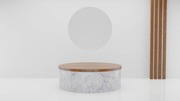 istock Marble Display Podium with Wood accents 1436654868