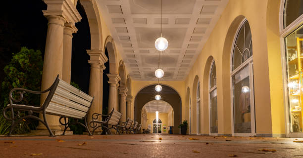 istock Hall in Bad Steben, Bavaria in the evening 1436657672