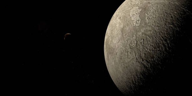istock Dwarf Planet 28978 Ixion orbiting in the outer space with Pluto planet 1436658284