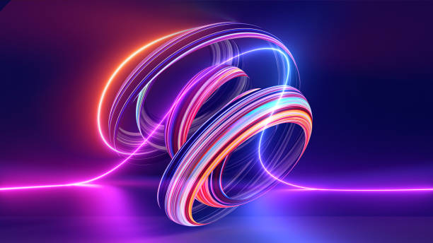 istock 3d render, abstract neon wallpaper, colorful fantastic background with curvy shape glowing in ultraviolet spectrum 1436659255