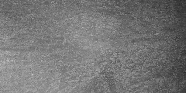 Photo of Horizontal gray metal rough texture background. Panorama black and white grunge metal background surface