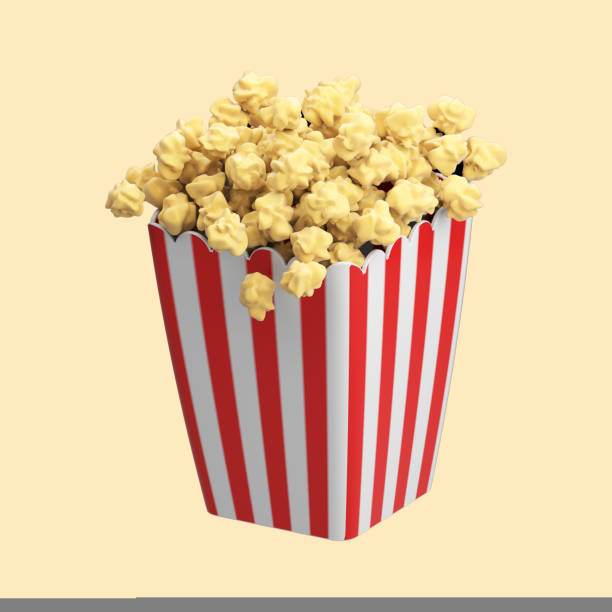 istock 3d rendering of popcorn container icon isolated on cleare background. 1436667470