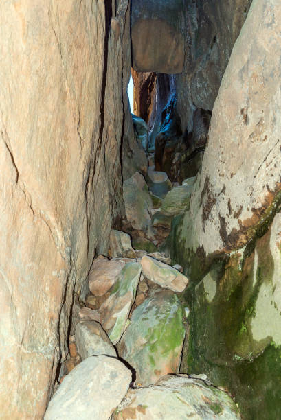 istock Trail through the narrow Wolfberg Crack 1436667826