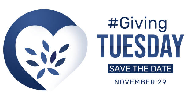 Giving Tuesday Background with Hashtag and Save the date typography. World day of giving backdrop Giving Tuesday Background with Hashtag and Save the date typography. World day of giving giving tuesday stock illustrations