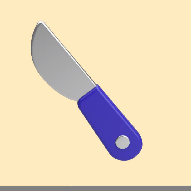 istock 3d rendering of kitchen knife icon isolated on cleare background. 1436668158