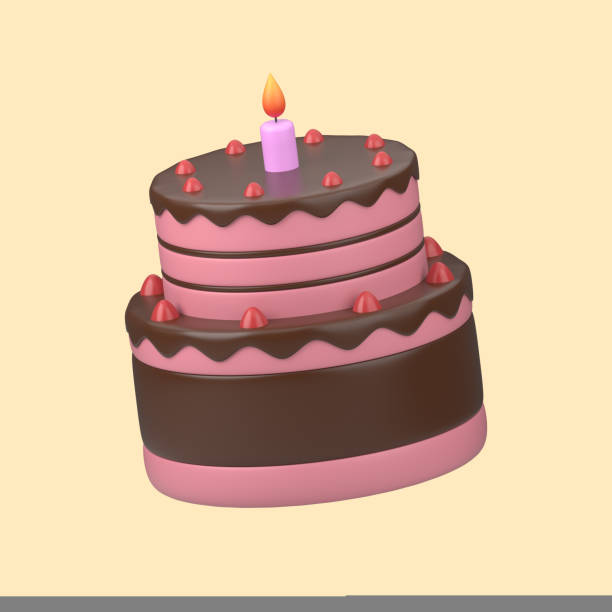 istock 3d rendering of cake icon isolated on cleare background. 1436669882