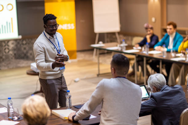istock Business seminar in convention center 1436671051