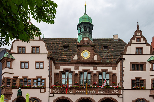 The Neues Rathaus (mayor house) historical building in downtown Freiburg, Germany