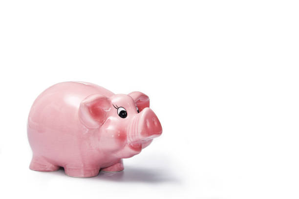 istock Piggy bank isolated on a white background 1436673373