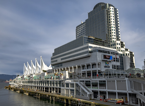 – April 16, 2022: The Pan Pacific Hotel in downtown Vancouver, BC in Canada