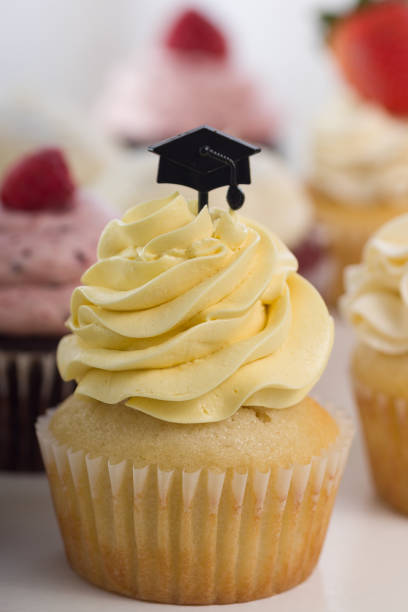 istock Variety of yummy graduation cupcakes 1436674065