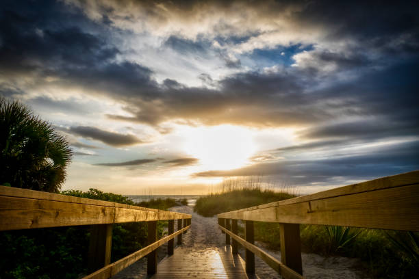 istock Boardwalk Entrance to Cocoa Beach 1436676377