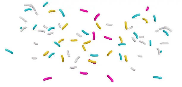 A Colorful sprinkle falling 3d illustration