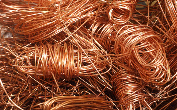 istock Close up electrical copper waste, scrap copper wire material for recycling business, Save environment concept. 1436677172